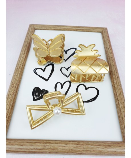 Spinki klamry do włosów złote