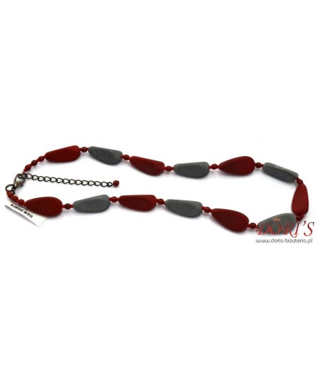 Korale czerwień szary mat