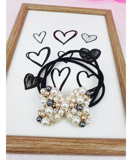 Gumki do włosów ozdobne z perełkami