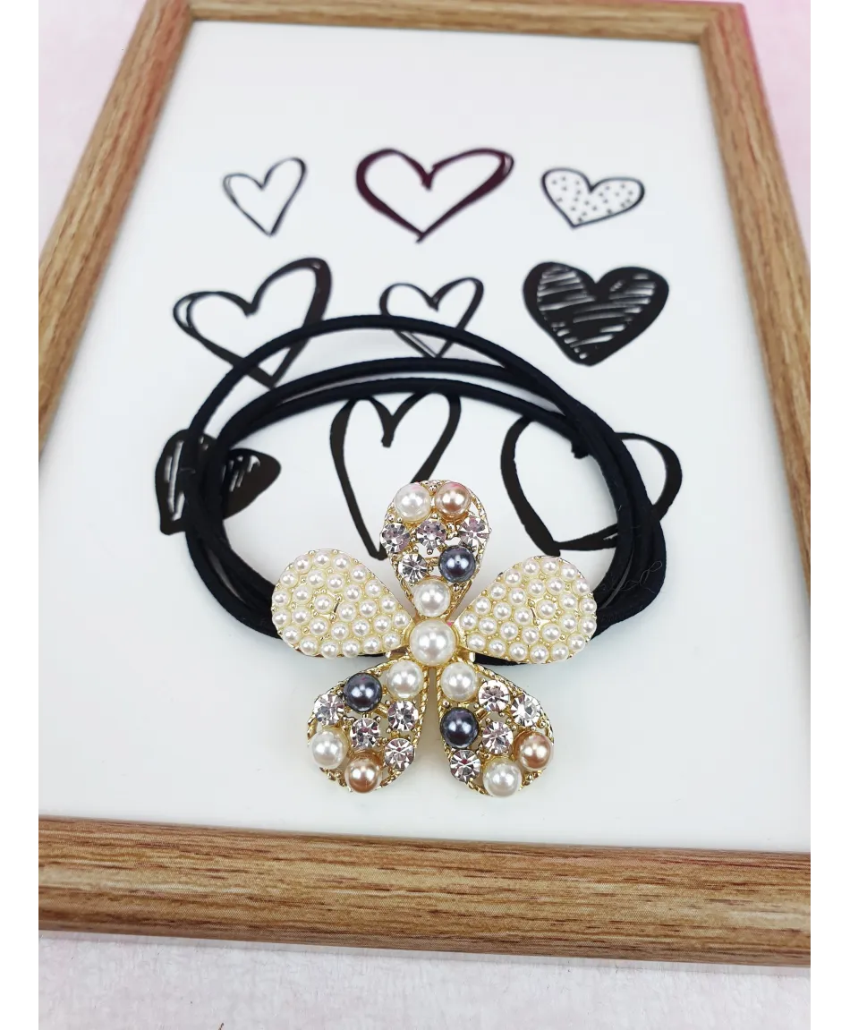 Gumki do włosów ozdobne z perełkami