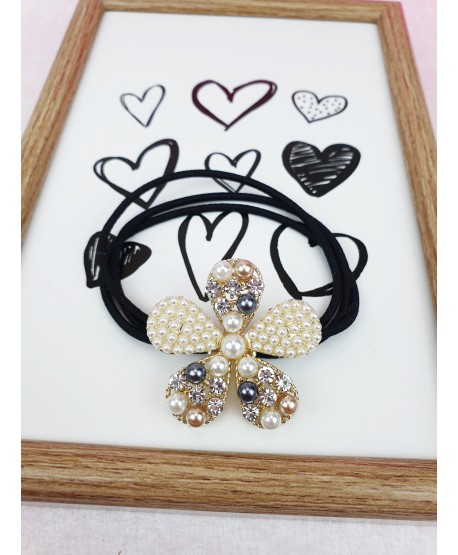 Gumki do włosów ozdobne z perełkami