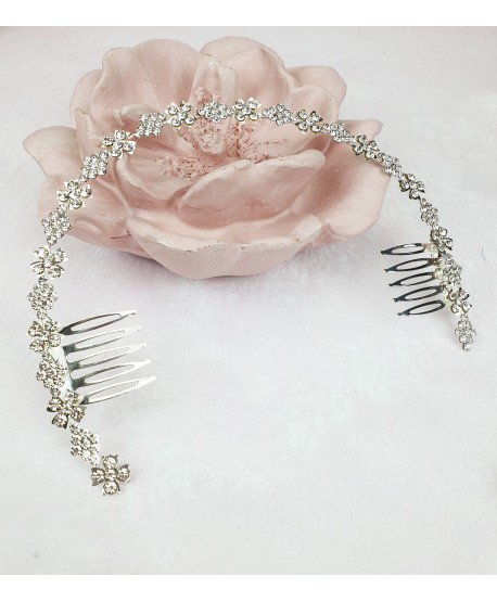 Ozdoba do włosów srebrna na grzebykach