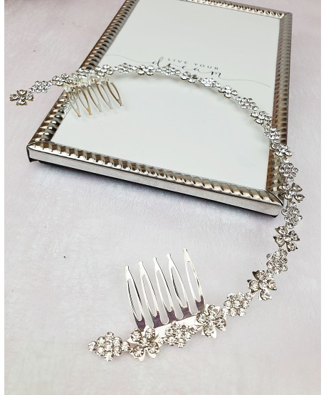 Ozdoba do włosów srebrna na grzebykach