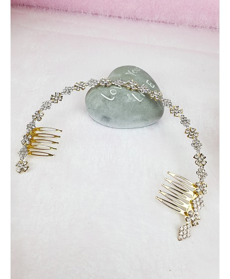 Ozdoba do włosów złota na grzebykach