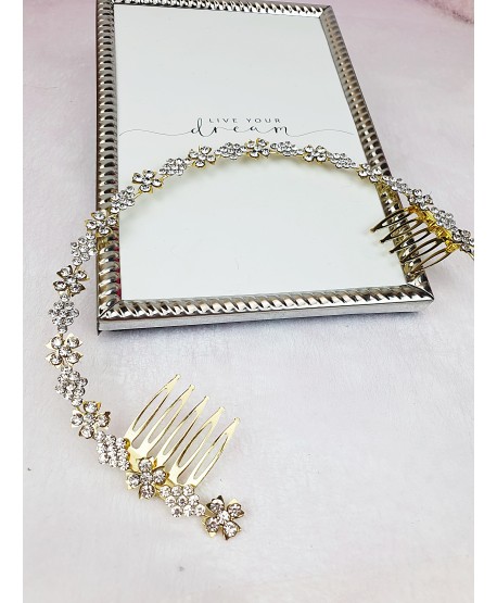 Ozdoba do włosów złota na grzebykach