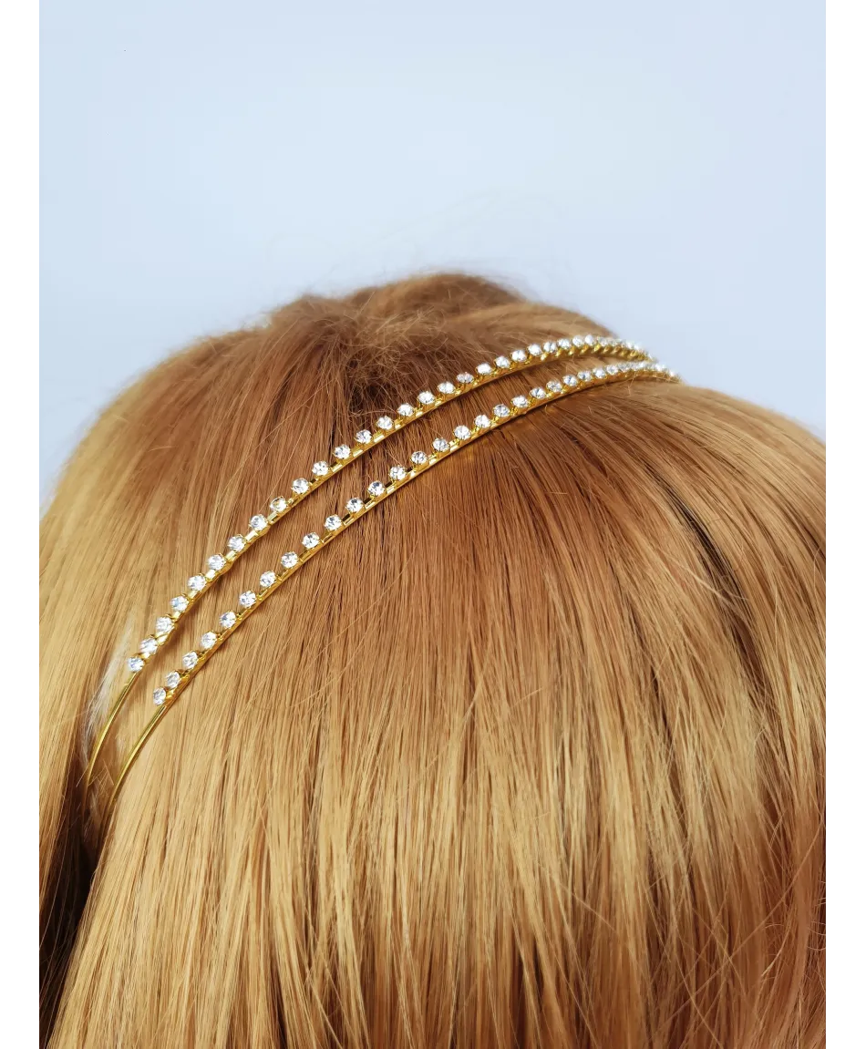 Opaska do włosów delikatna złota srebrna