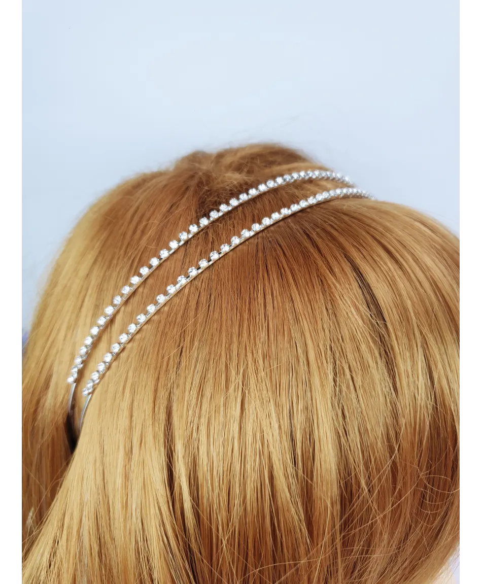 Opaska do włosów delikatna złota srebrna