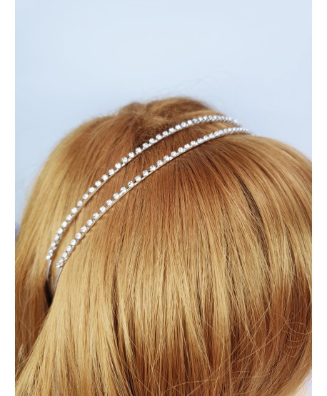 Opaska do włosów delikatna złota srebrna