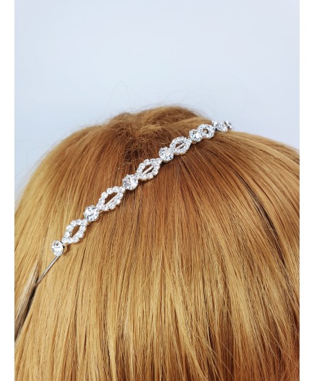 Opaska do włosów delikatna srebrna