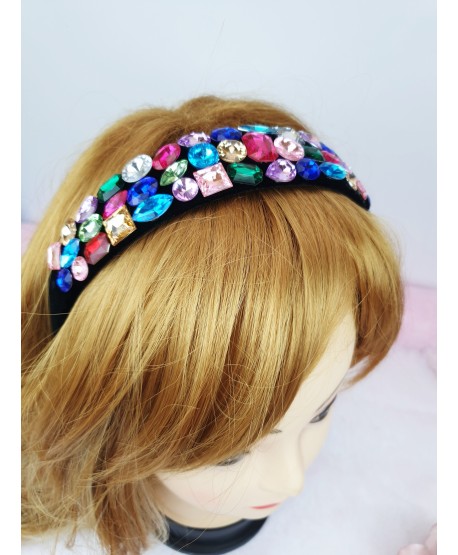 Ozdobna opaska kolorowa kryształowa