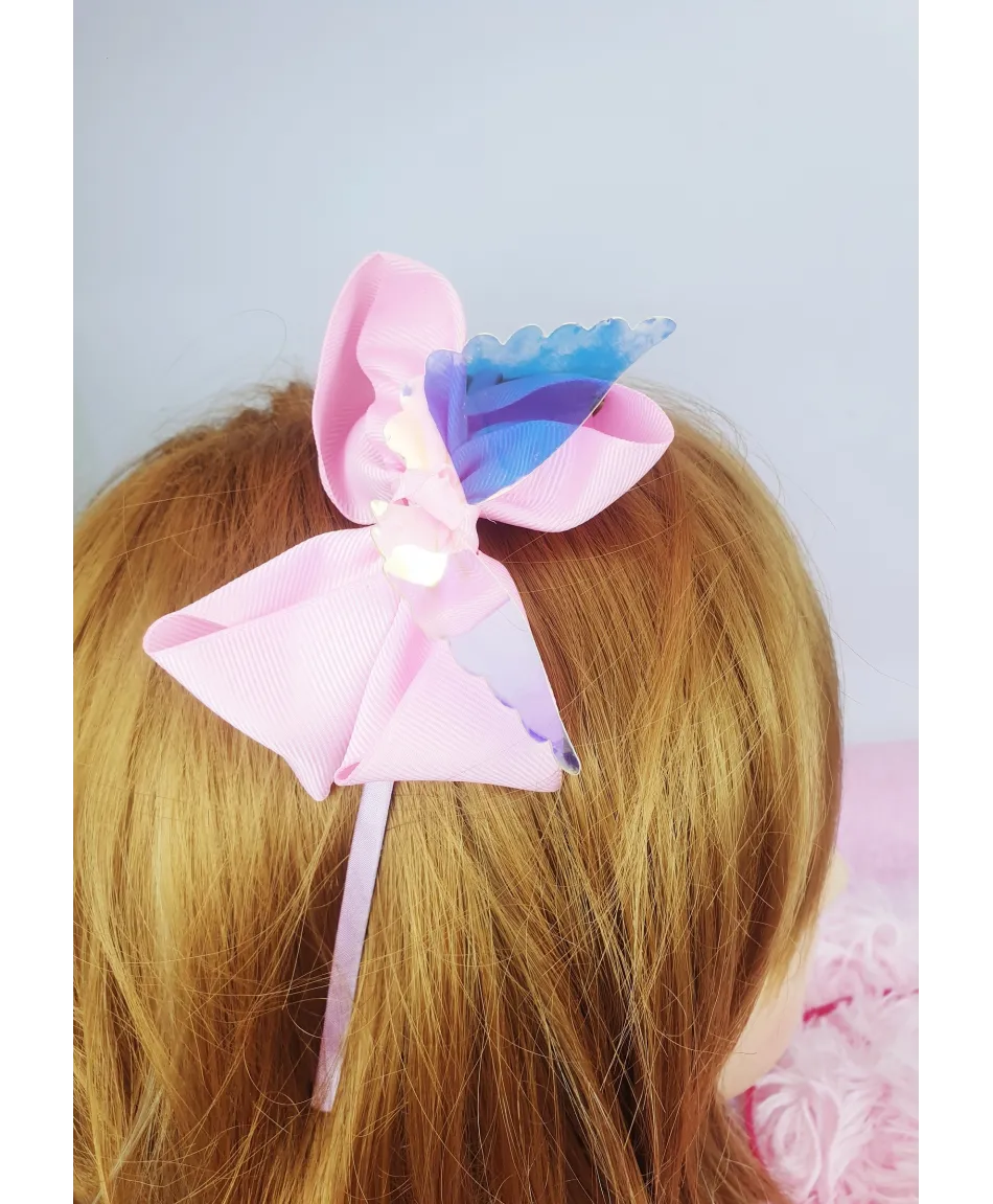 Opaski do włosów różowe z kokardą Opaski do włosów różowe z kokardą