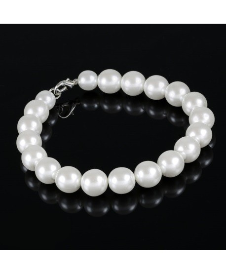 Bransoletka biała perła