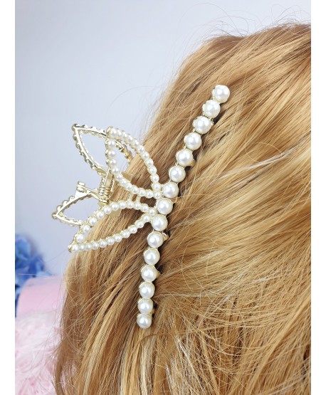 Spinki klamry do włosów ozdobne z perełkami