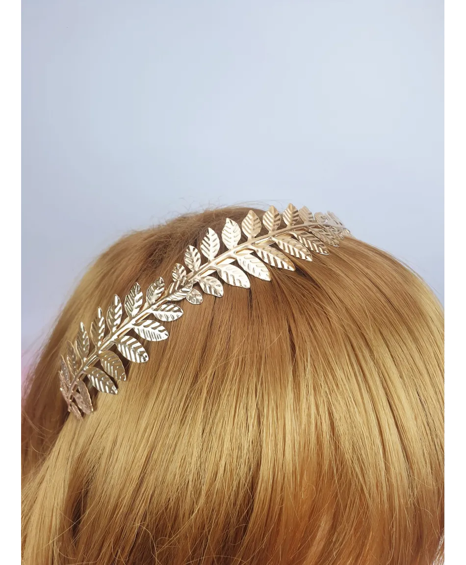 Opaski do włosów złota srebrna liść laur