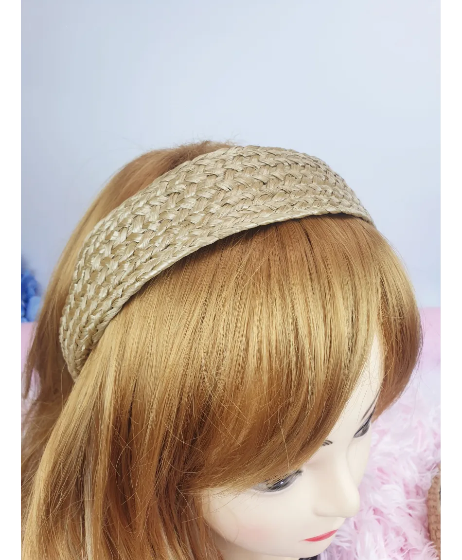 Opaski do włosów szerokie słomkowe