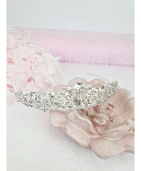 Korona diadem srebrna bogata