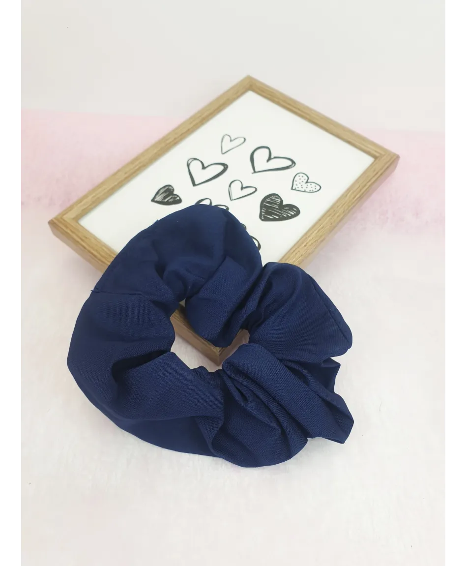 Gumki do włosów scrunchie granatowe wzory