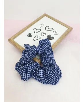 Gumki do włosów scrunchie granatowe wzory