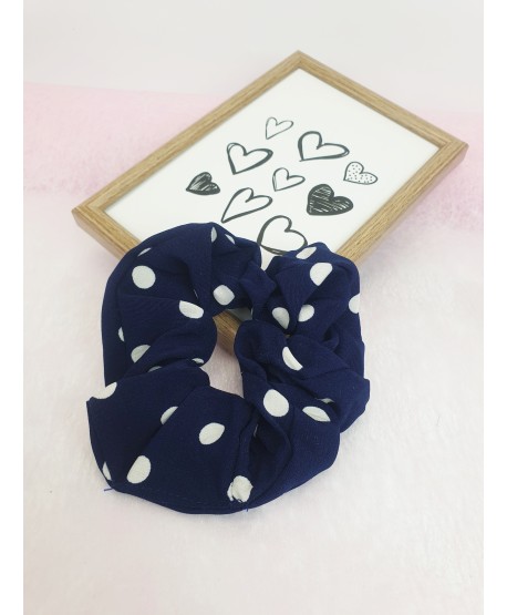 Gumki do włosów scrunchie granatowe wzory