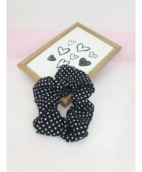 Gumki do włosów scrunchie czarne wzory