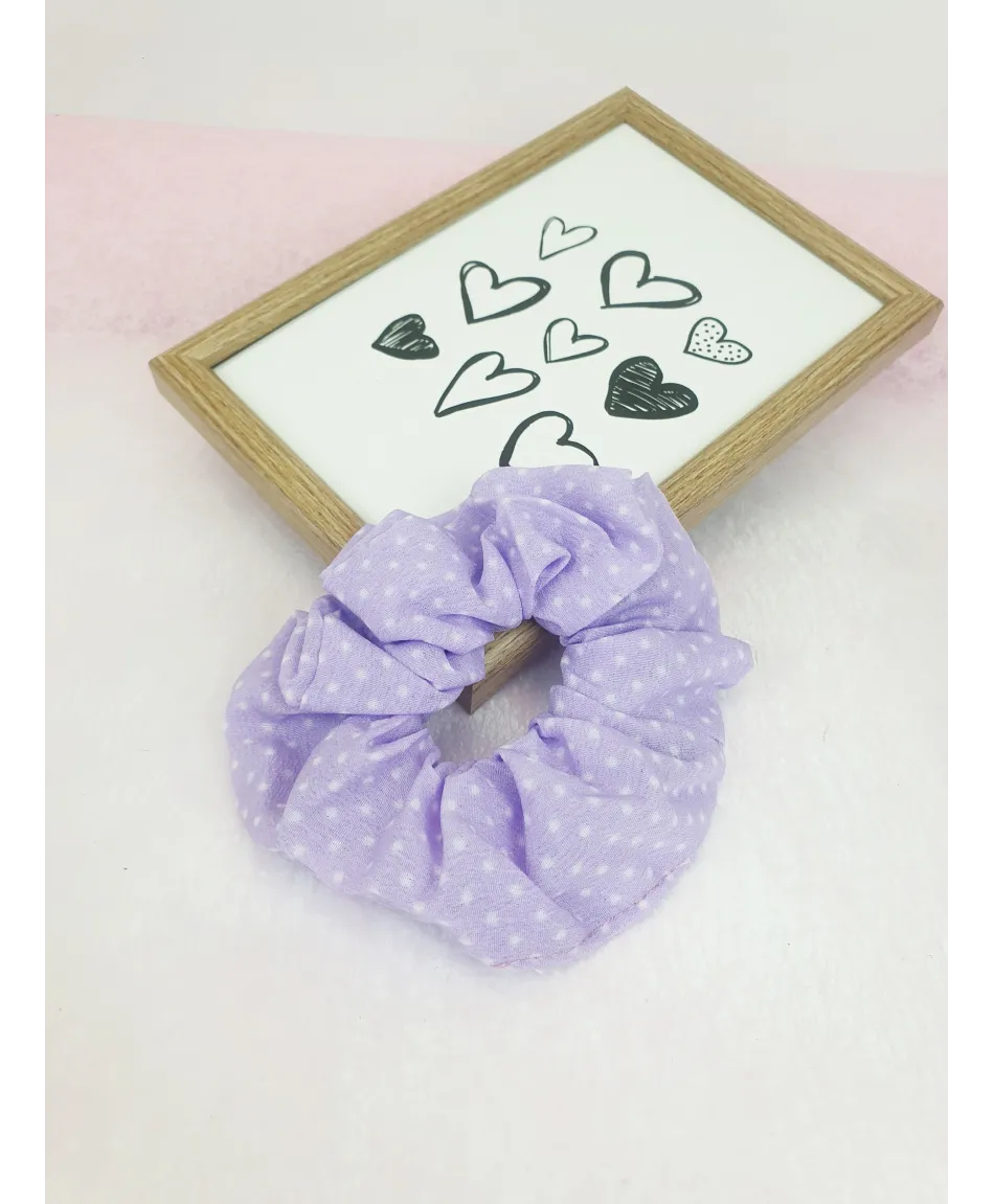 Gumki do włosów scrunchie wrzosowe wzory