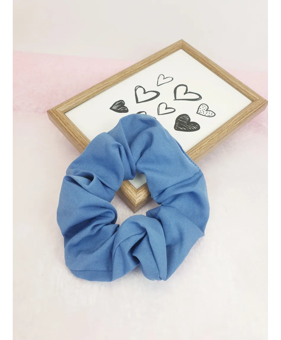 Gumki do włosów scrunchie niebieskie wzory