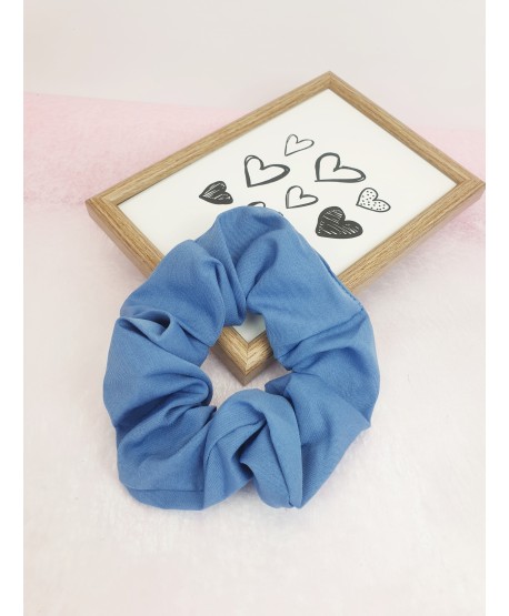 Gumki do włosów scrunchie niebieskie wzory