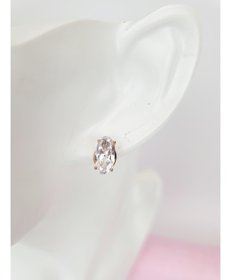 Kolczyki owalne kryształki