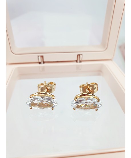 Kolczyki owalne kryształki