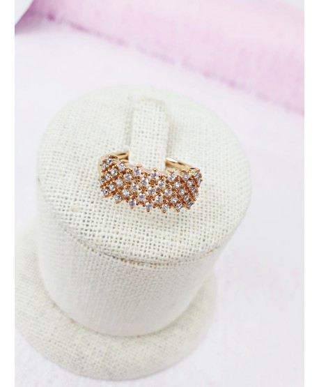 Pierścionek złoty stal wysadzany dżetami