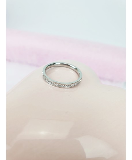 Pierścionek stal srebrny błyszcząca obrączka