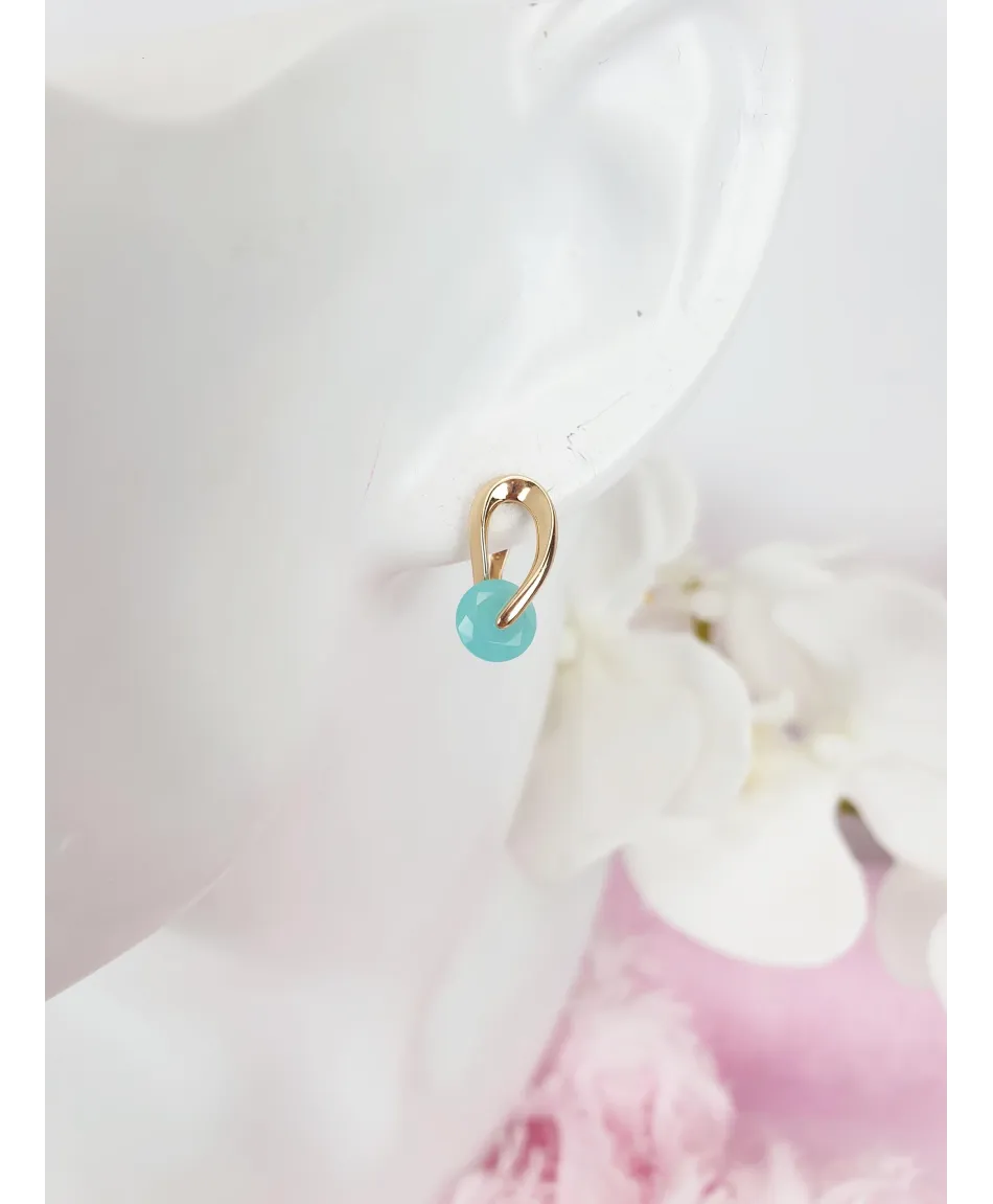 Kolczyki stal złote z cyrkonią kolory