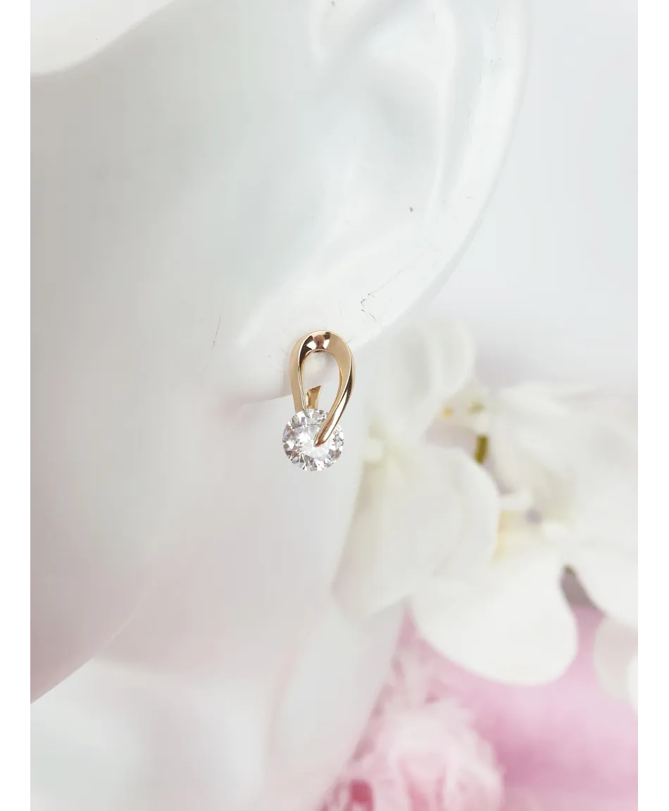 Kolczyki stal złote z cyrkonią kolory