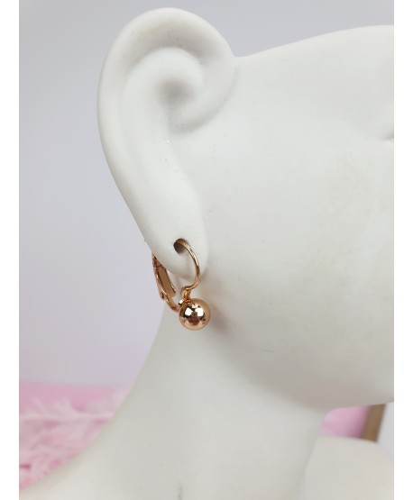 Kolczyki stal złote kulki na biglu 0,6 cm