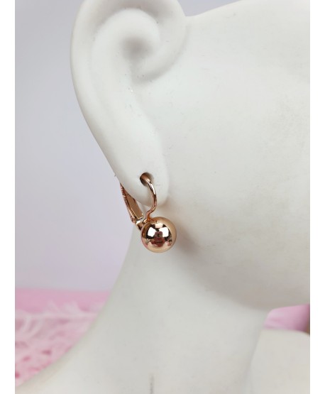 Kolczyki stal złote kulki na biglu 0,8 cm