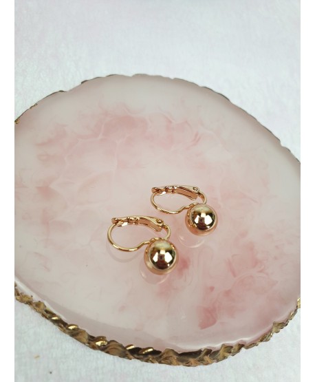 Kolczyki stal złote kulki na biglu 0,8 cm