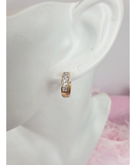 Kolczyki stal kółeczka z cyrkoniami 1,6 cm