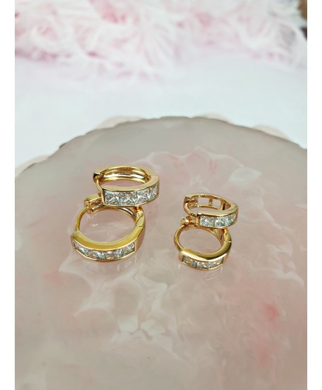 Kolczyki stal kółeczka z cyrkoniami