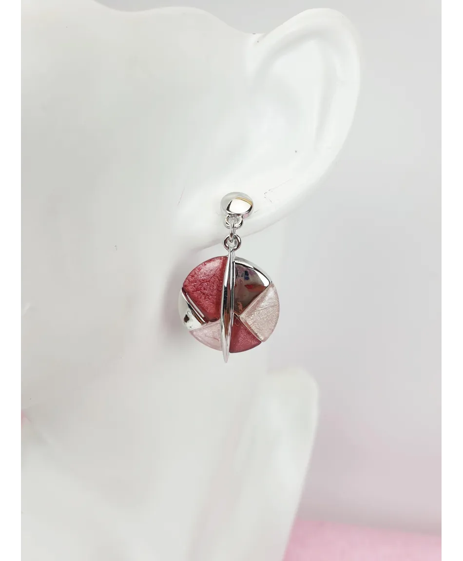 Kolczyki z kolorowej żywicy okrągłe