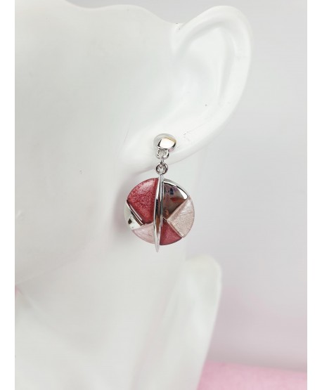 Kolczyki z kolorowej żywicy okrągłe