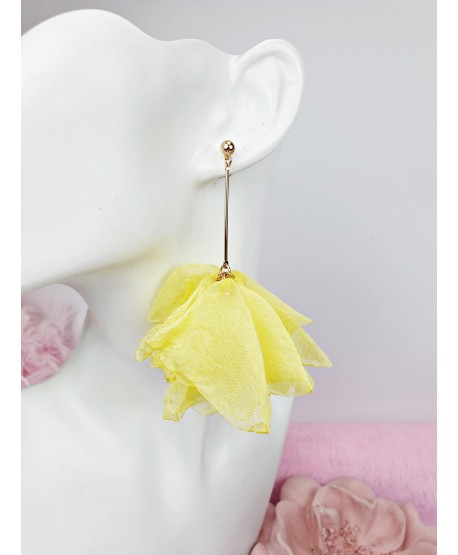 Kolczyki szyfonowe kwiaty w kolorach