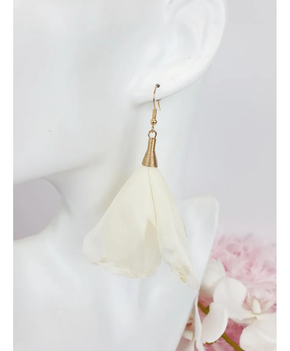 Kolczyki szyfonowe kwiaty w kolorach