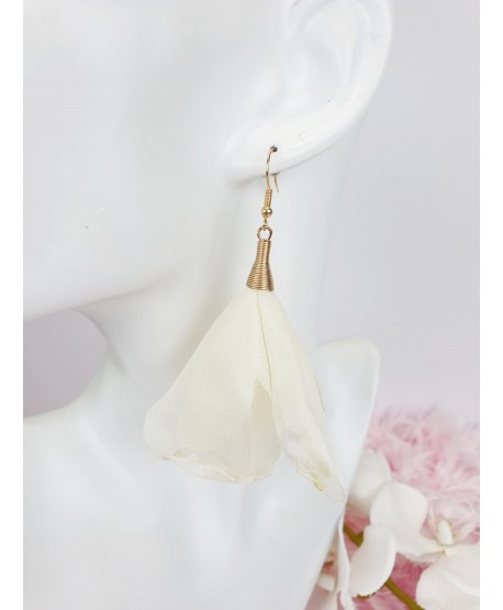 Kolczyki szyfonowe kwiaty w kolorach