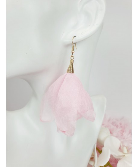 Kolczyki szyfonowe kwiaty w kolorach