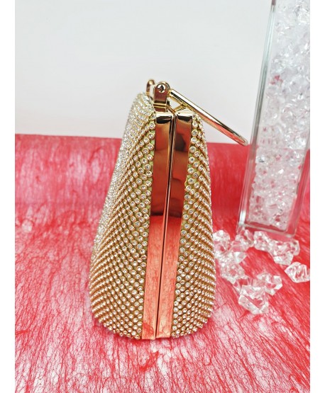 Torebka puzderko cyrkoniowa złota