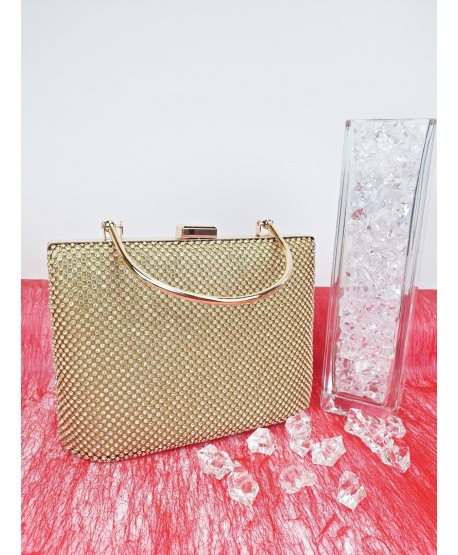 Torebka puzderko cyrkoniowa złota