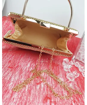 Torebka puzderko cyrkoniowa złota