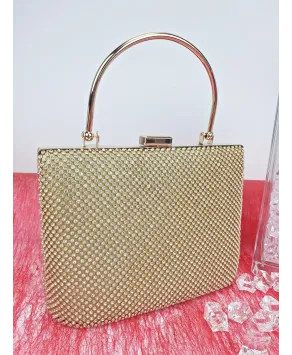 Torebka puzderko cyrkoniowa złota