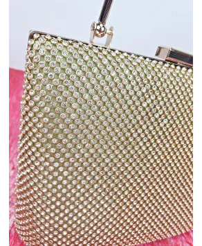 Torebka puzderko cyrkoniowa złota