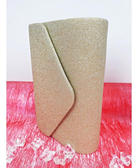 Torebka kopertówka złota brokatowa